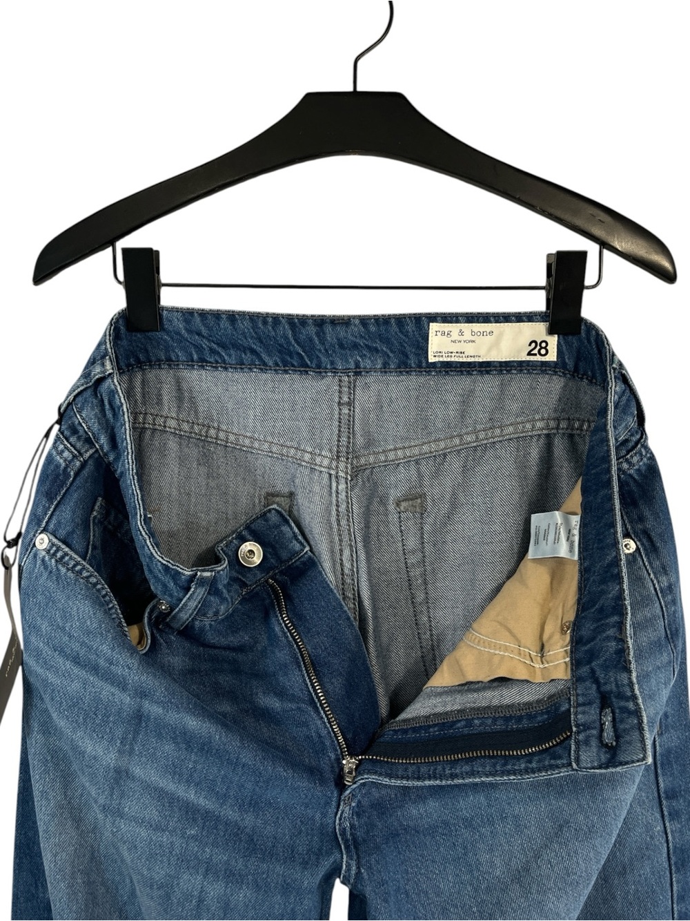 NWT Rag & Bone Lori Low Rise Wide Leg Full Length Jeans in Massie Wash Size 28 - Picture 5 of 10